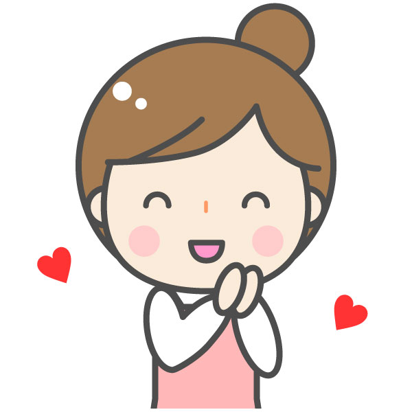 喜んでいる女性のかわいいイラスト