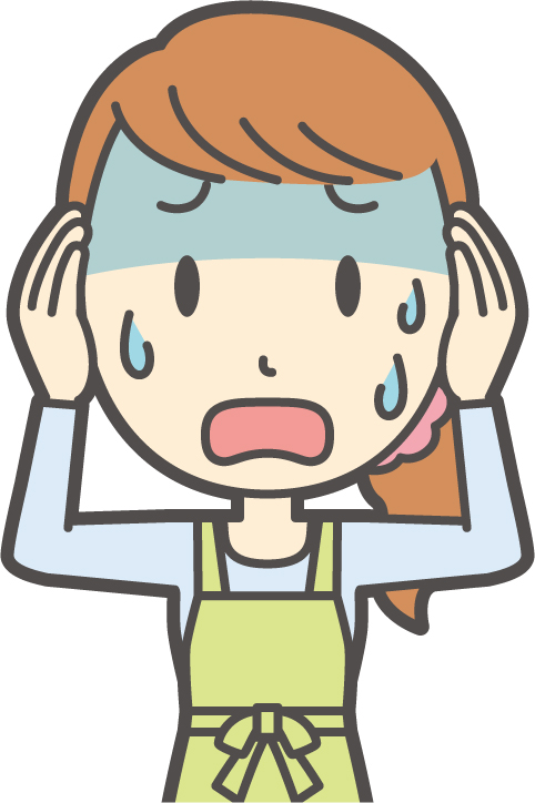 ピンチな女性のかわいいイラスト