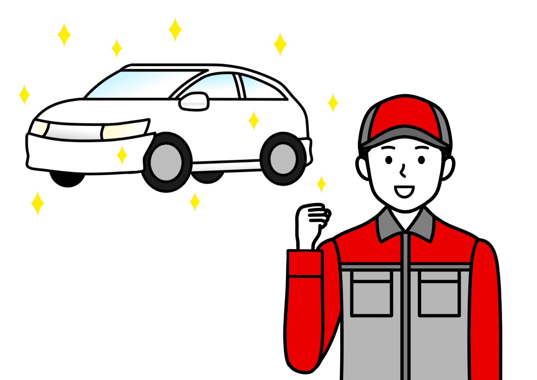 ピカピカの車イラスト