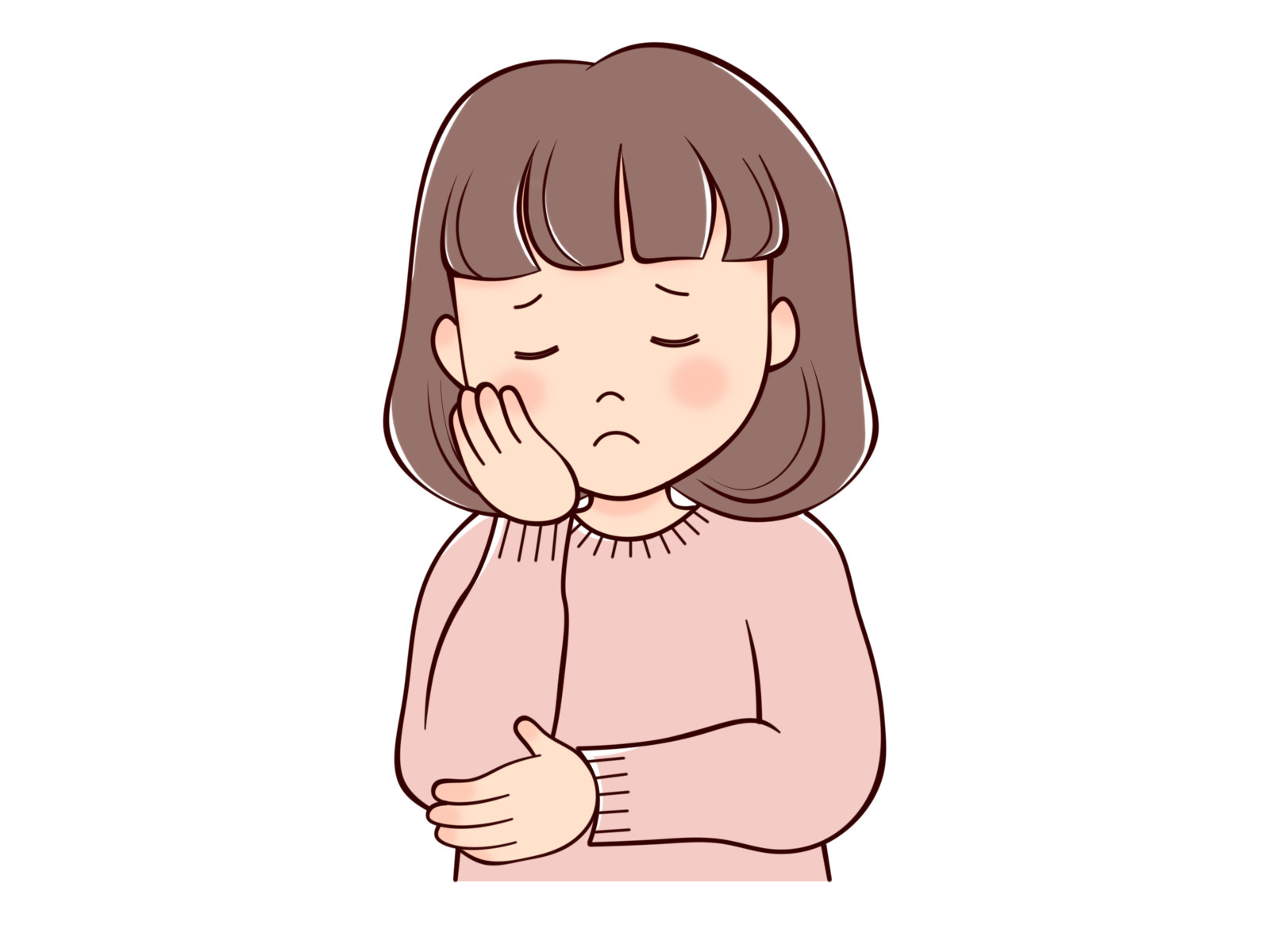 ローン中の車の売却について考える女性のかわいいイラスト
